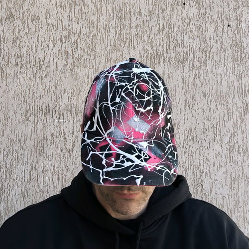 Handmade graffiti style painted hat new, multicolor