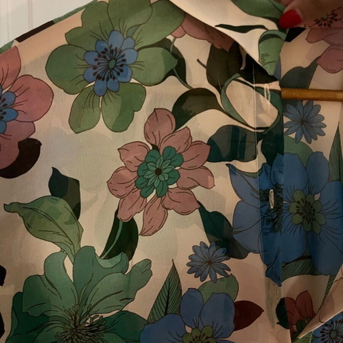 Sheer floral shirt Zara like new, size M, beige and blue