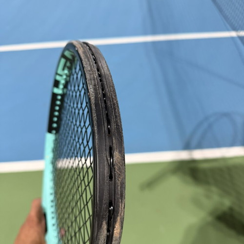 Head Boom Pro tennis racket used, strung with Luxilon 4G Black Edition