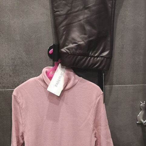 Leggings and Polo Set new, size S, eco leather and textured knit