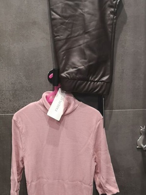Leggings and Polo Set new, size S, eco leather and textured knit