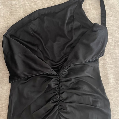Black One-Shoulder Evening Dress satin, like new, Shein, size L