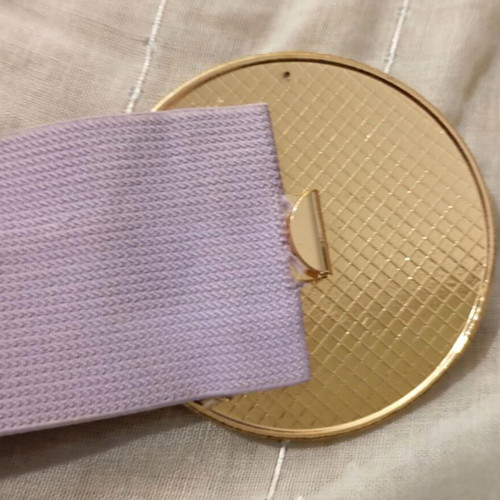 Elastic lilac belt used, summer style with shells 75 cm