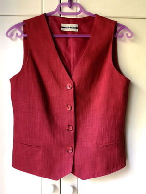 Vintage Vera Condotti red vest in viscose-linen like new