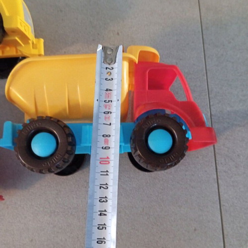 Toy dump trucks used, set of 3 pieces