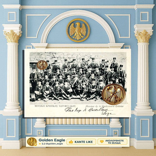 Card postal Philharmonic of Cretan Gendarmerie in Chania used