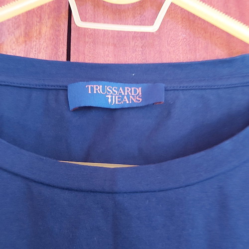 Trussardi Jeans blouse used, blue, size XL