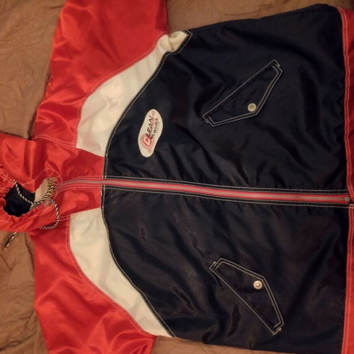 Earthbound jacket windbreaker waterproof like new, blue and red, size XL
