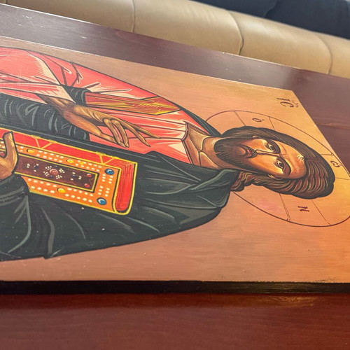 Handwritten Byzantine icon of Jesus Christ Pantokrator like new
