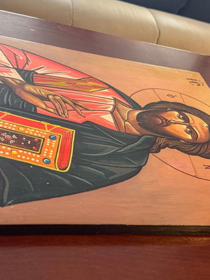 Handwritten Byzantine icon of Jesus Christ Pantokrator like new