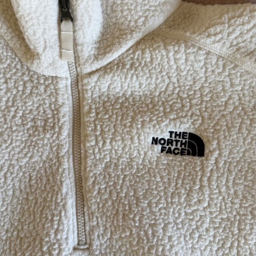 The North Face women's crop fleece top, size S, beige white