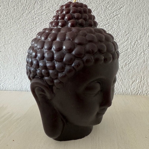 Decorative Buddha Head Candle 3D like new, black paraffin