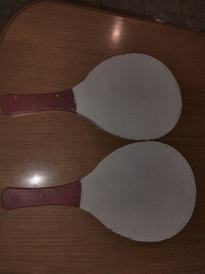 Beach rackets used with ball, wooden set