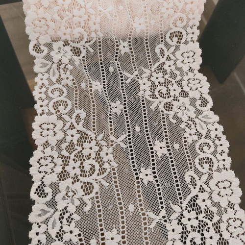 Lace fabric like new, strip 16cm x 2 meters, light coral color