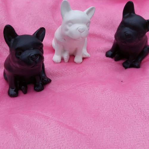 Table decorative porcelain dog figurines handmade new, set of 3