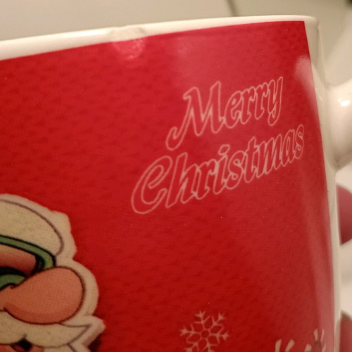 Christmas mug used with small chip on rim