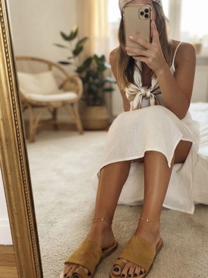 Suede slippers Ioannis beige size 37 used