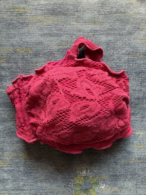 Benetton strapless bikini top used, pink, size 75B