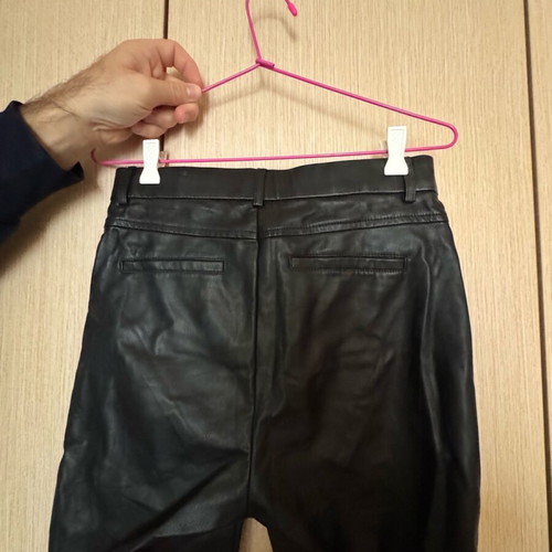 Black leather pants Zara like new, slim fit