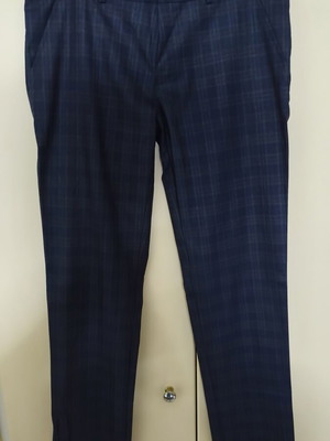 Checked men's pants like new, black and blue, sizes M L