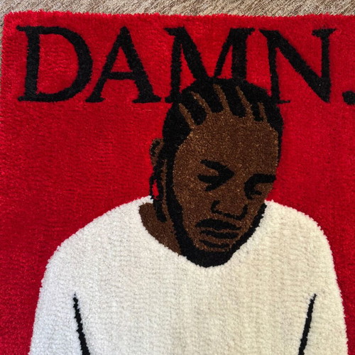 Χειροποίητο χαλί Kendrick Lamar καινούργιο 70x70cm