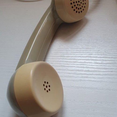 Siemens vintage rotary dial landline phone used, 1970s design