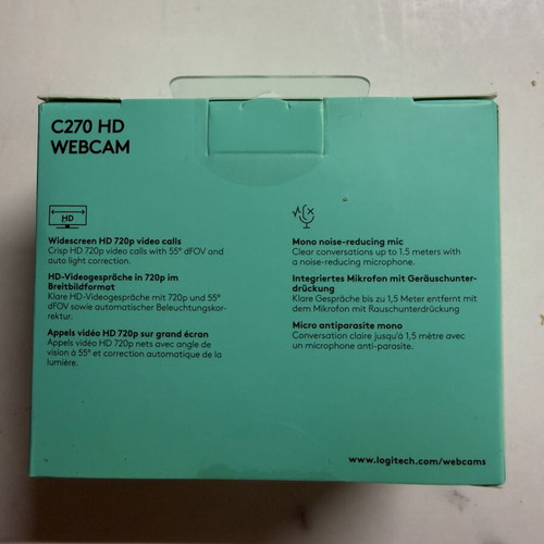 Logitech C270 HD webcam, sealed in box