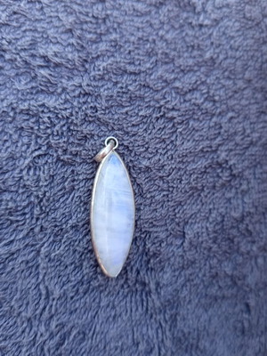 Silver necklace with energy moonstone crystal, new