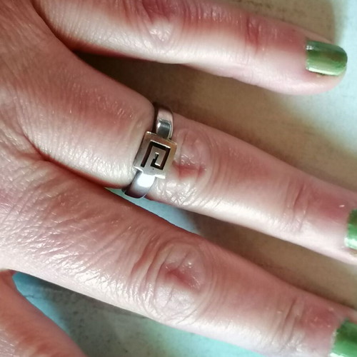 Silver 925 ring with meander new, no 57 (US 8)