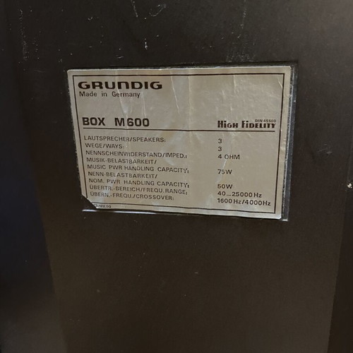 Grundig Box M600 3-way vintage speakers, made in Germany