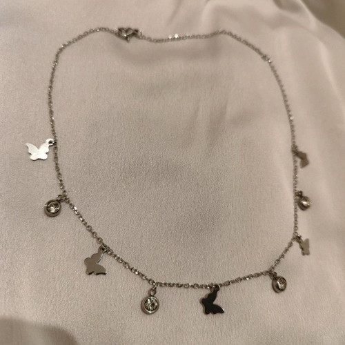 Handmade steel necklace new with stainless steel details