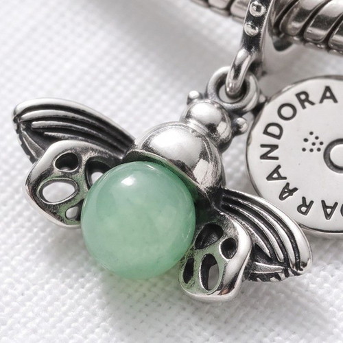 Pandora Charm Firefly S925 ALE new, glows in the dark, turquoise silver