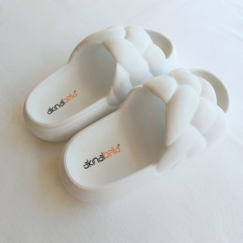 White Braided Platform Slides Akinabella EU 36 like new