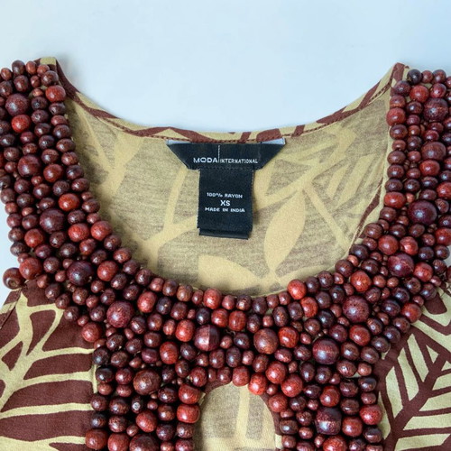 Victoria's Secret Racerback Tank Top Size XS with Wooden Beads