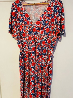 Maxi floral short-sleeve dress Esmara like new multicolor
