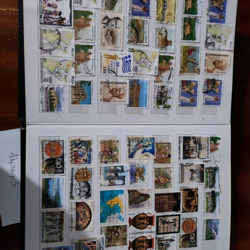 Various stamps used in 3 albums