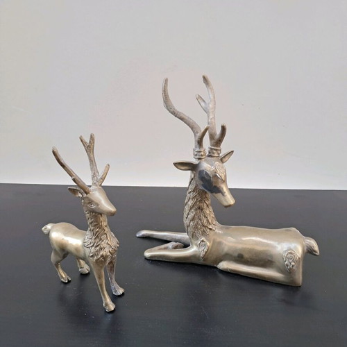 Handmade brass deer like new, solid brass