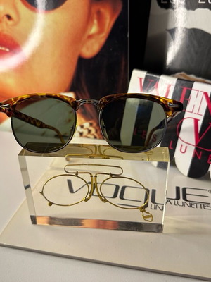 Vintage German tortoiseshell sunglasses with dark olive lenses new