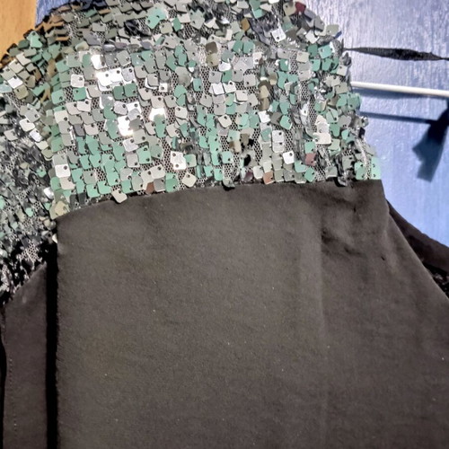 Formal blouse dress L/XL used, black, handmade with slit
