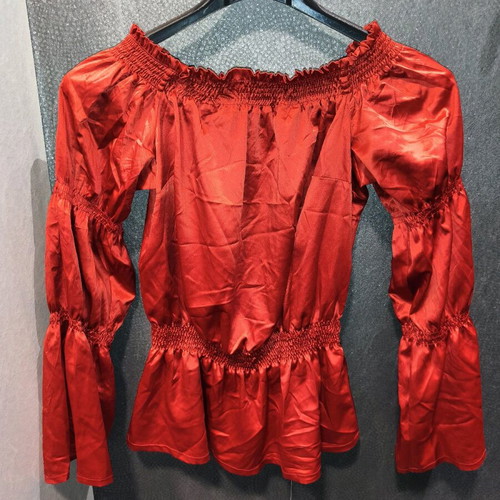 Grama satin blouse red, like new, size Small