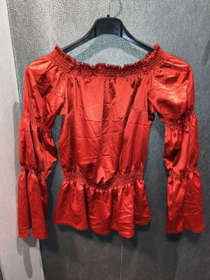 Grama satin blouse red, like new, size Small