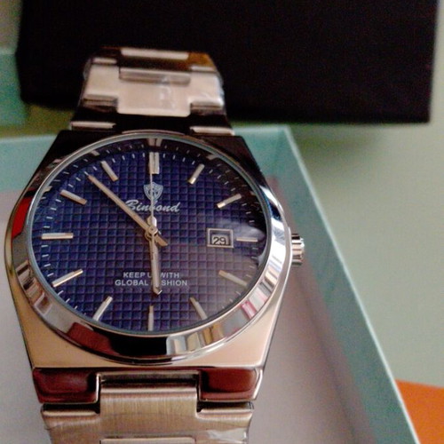 Men's watch blue dial new, stainless steel, waterproof