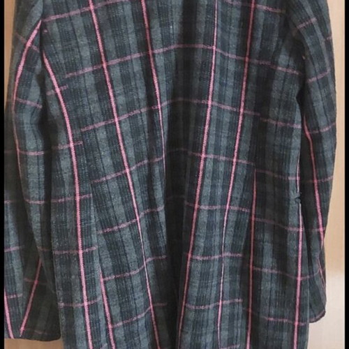Sinsay Women's Checked Coat like new, size M, gray and pink
