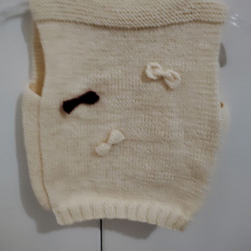 Handmade knitted kazaka sweater, beige