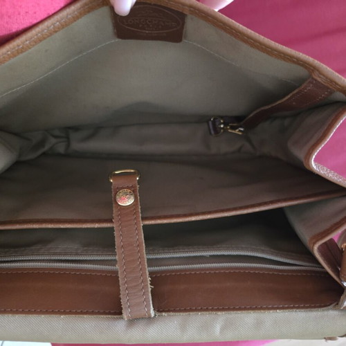 Longchamp vintage crossbody bag, tan grain leather