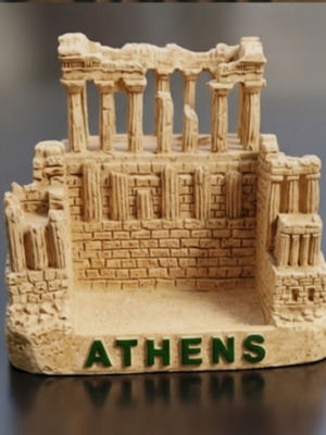 Vintage souvenir miniature Athens decoration resin stone