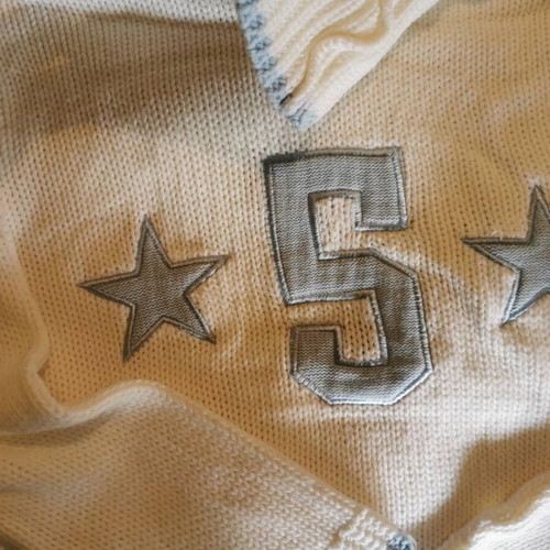 Pullover with Number White Color New, Size M