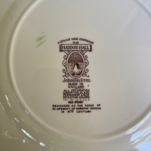 Johnson Brothers plates set of 3 used, hand-painted, 25.5 cm