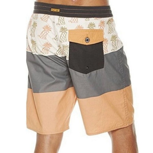 Captain Fin men's swim shorts, size S, brown and orange