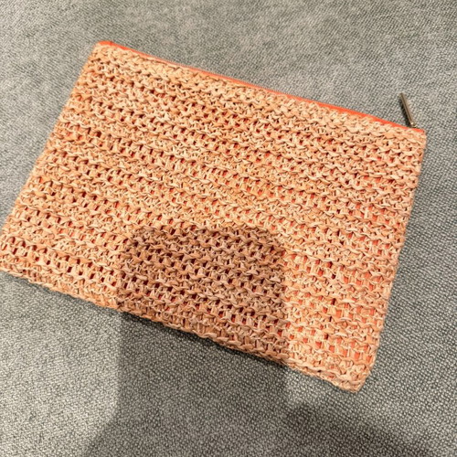 Lancaster toiletry bag new, beige and orange